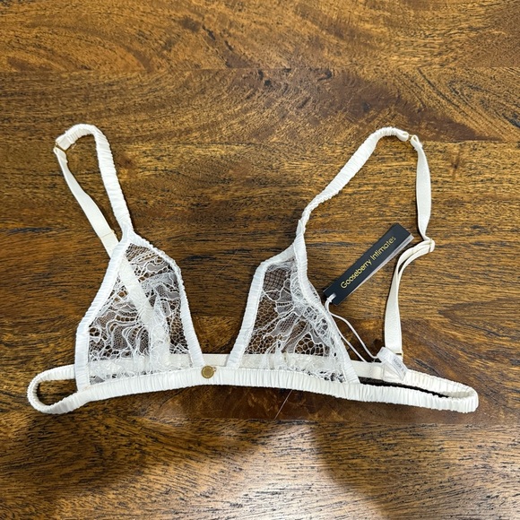NWT Gooseberry Intimate Triangle Ivory Lingerie Lace Top Bra - Picture 4 of 7